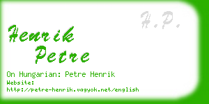 henrik petre business card